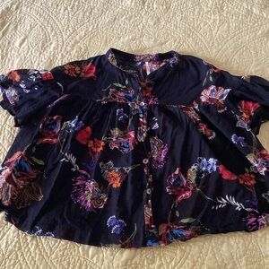 Free People Sweet Escape Button Down Floral Blouse